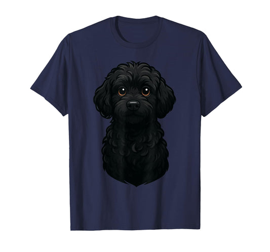 Black Labradoodle Dog Art Design T-Shirt