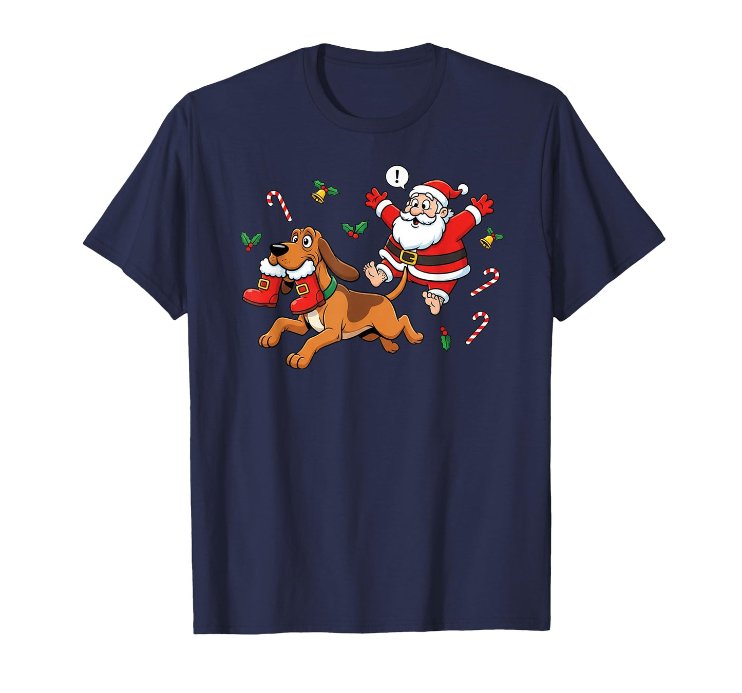 Funny Bloodhound Santa Claus Boots Christmas Womens Mens Kid T-Shirt