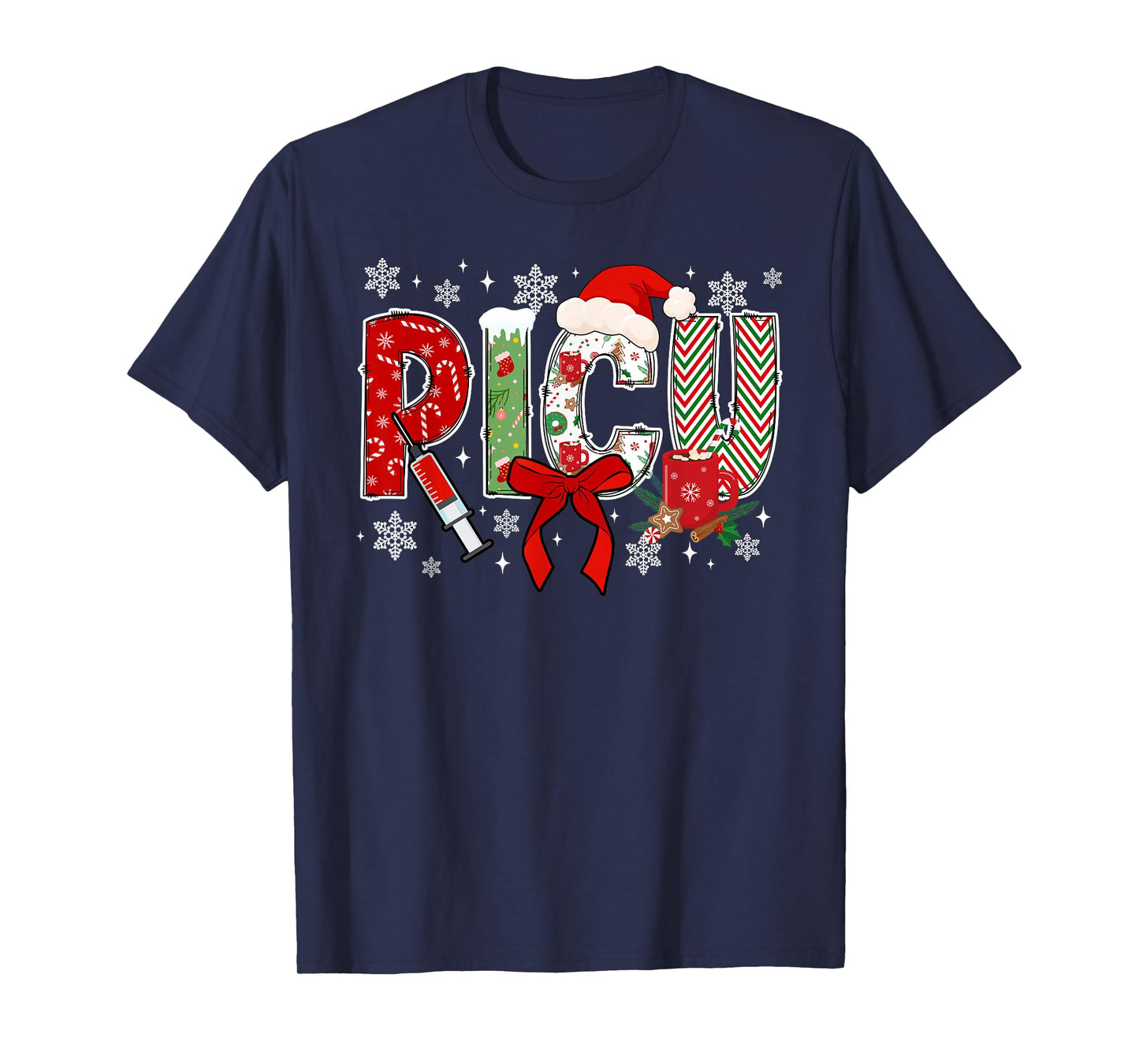 PICU Pediatric Intensive Care Unit Christmas PICU Nurse Xmas T-Shirt