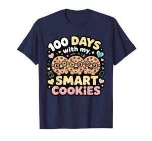 Retro Teacher Smart Cookies 100 Days of School for Women Men T-Shirt