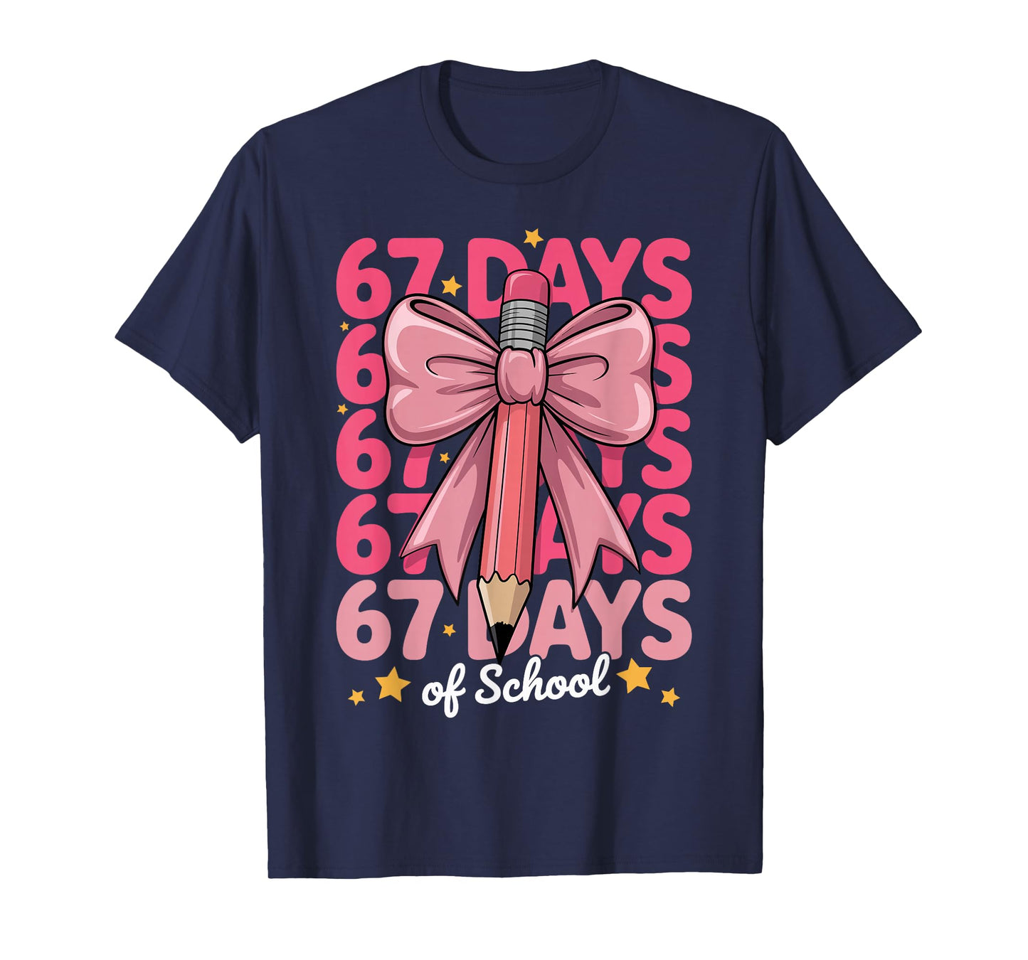 6 7 Days of School Girls Coquette Bow Cute Funny Six Seven T-Shirt