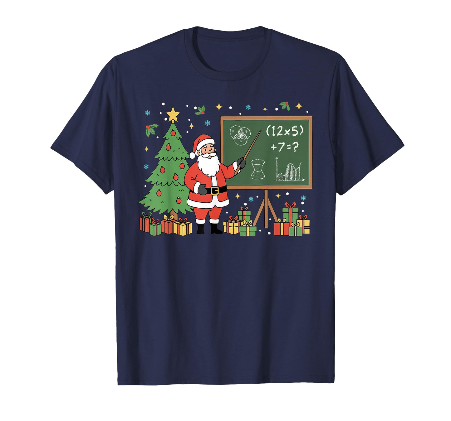 67 Teacher Santa Christmas Six Seven Meme Math Teacher Xmas T-Shirt