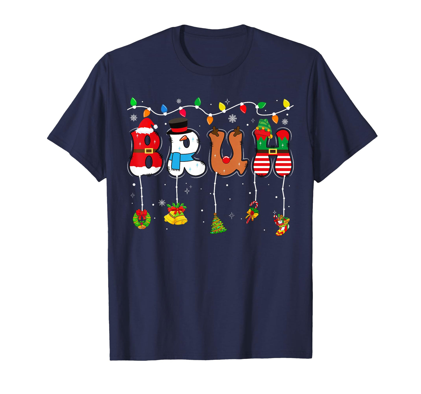 Bruh Funny Christmas Teens Boys Kids Xmas Pajamas T-Shirt