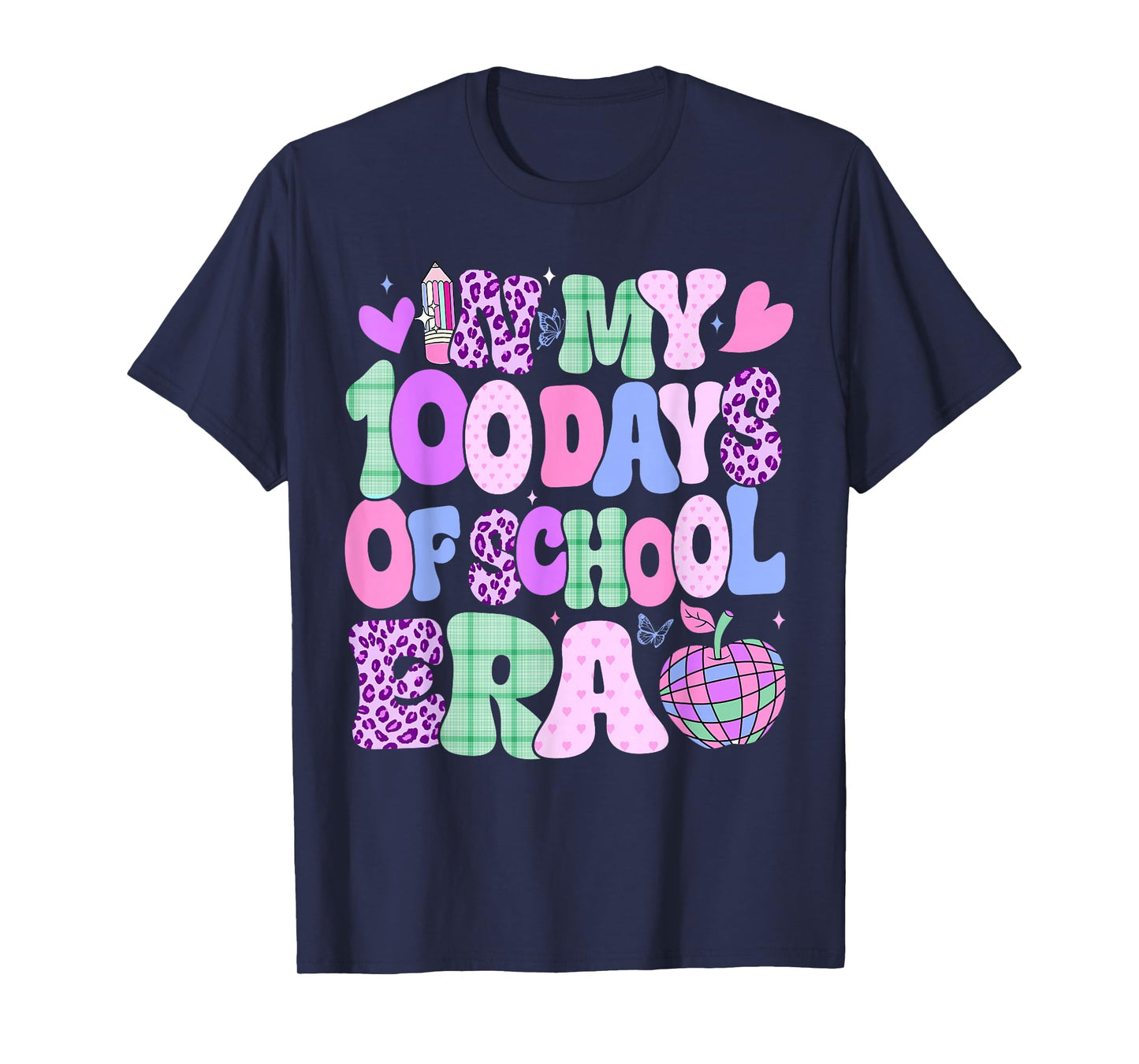 in My 100 Days of School Era Groovy 100th Day of School 2025 T-Shirt