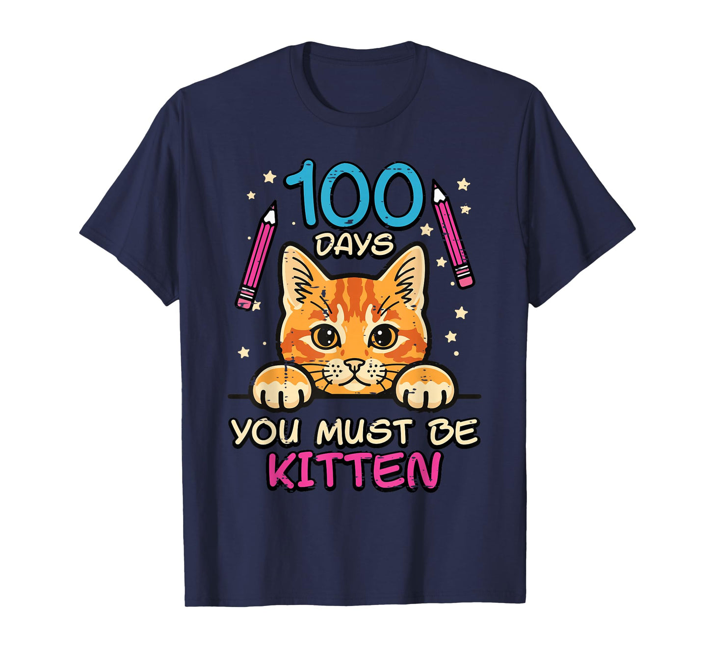100 Days of School Cat You Must Be Kitten 100th Day Kids T-Shirt