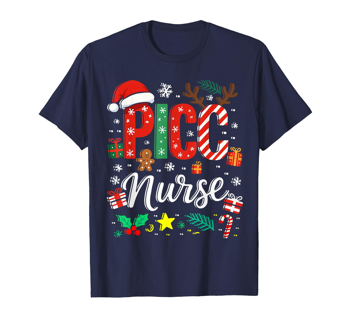 PICC Nurse Christmas Nursing Practitioner Funny Crew Teams T-Shirt