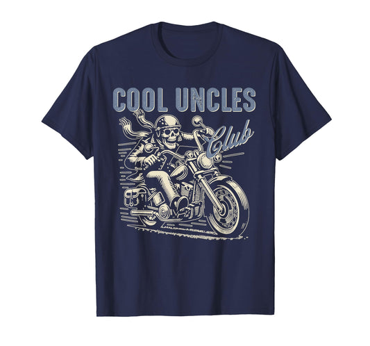 Cool Uncles Club Biker Uncle Retro Uncle Riding Motorcycle T-Shirt