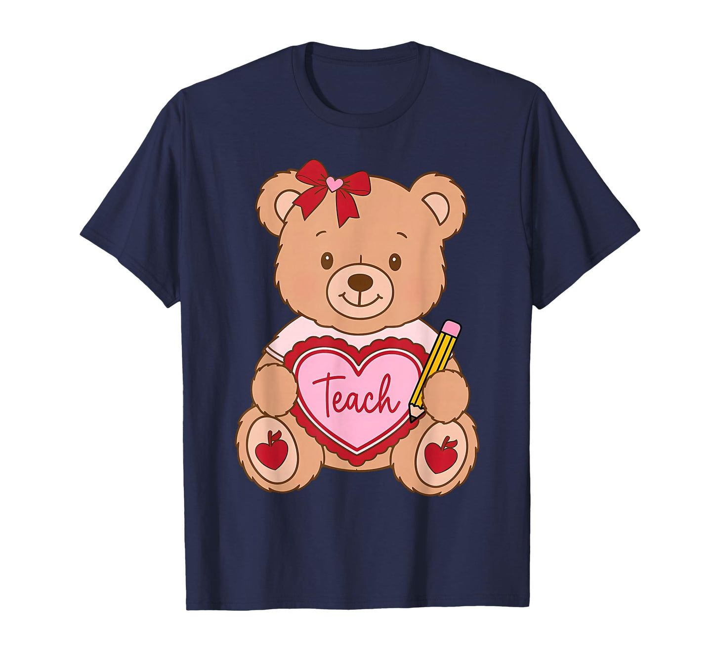 Teacher Bear Valentine Tech Valentines Day Girl Boy Teen Kid T-Shirt