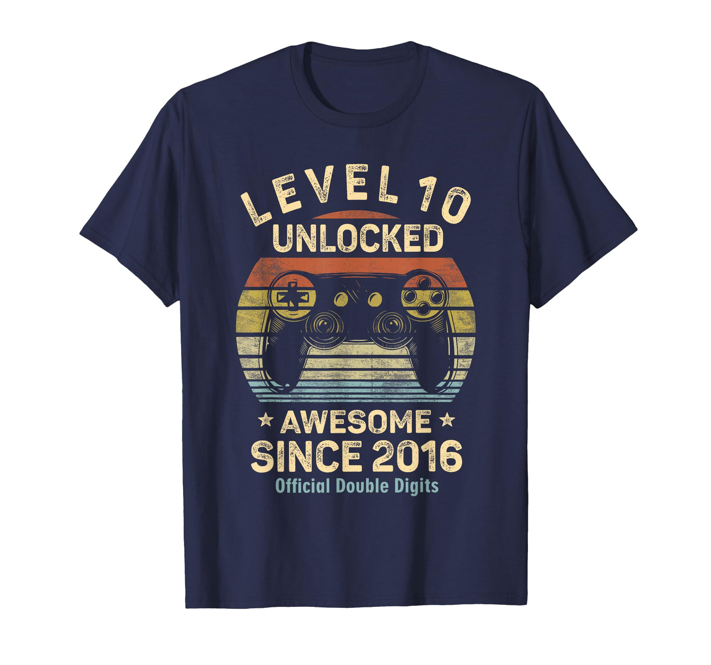 Level 10 Unlocked Official Double Digit 10th Birthday Gaming T-Shirt