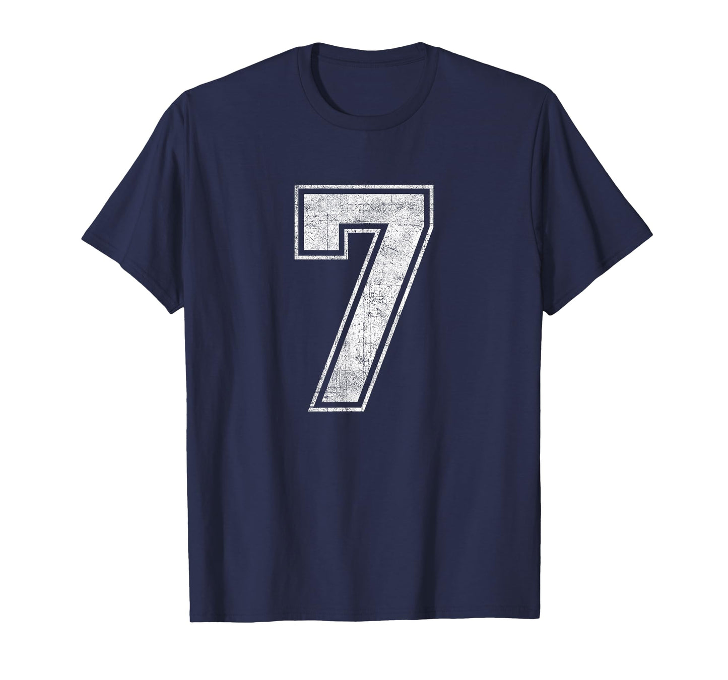 Funny 7 Number Seven Graphic Group Halloween Birthday Retro T-Shirt