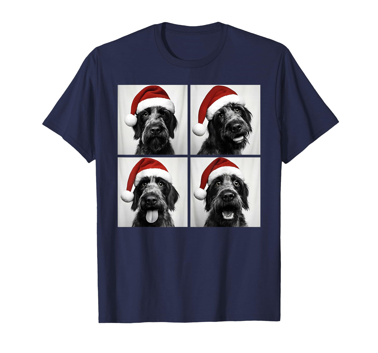 Funny Christmas Wirehaired Pointing Griffon Photo Booth T-Shirt