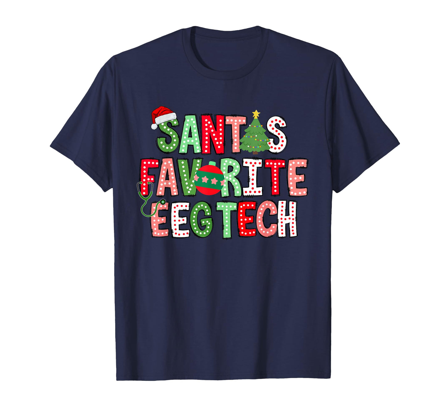 Santa Favorite EEG Tech Christmas Electroencephalography T-Shirt