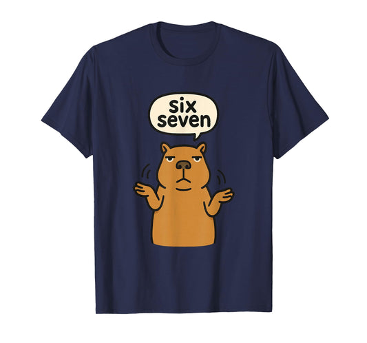 67 Six Seven 6-7 Capybara - Funny Teen Kids Brainrot Meme T-Shirt