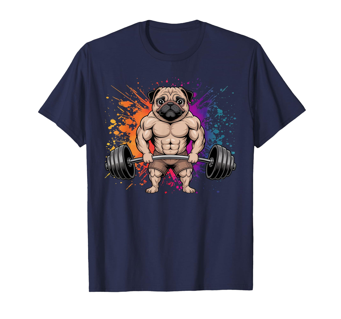 Weightlifting Pug Deadlifting Powerlifting Workout Gym T-Shirt