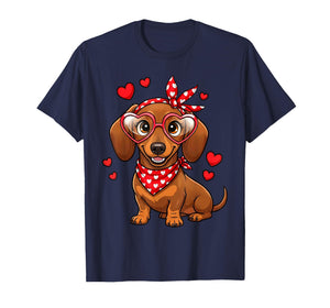 Dachshund Valentines Day Wiener Dog Lover Weenie Heart T-Shirt