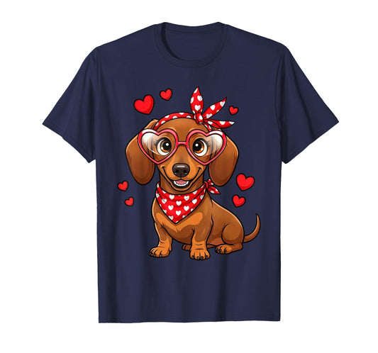Dachshund Valentines Day Wiener Dog Lover Weenie Heart T-Shirt