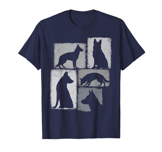Shepherd Vintage Collage German Shepherd Mom Dad Dog Lover T-Shirt