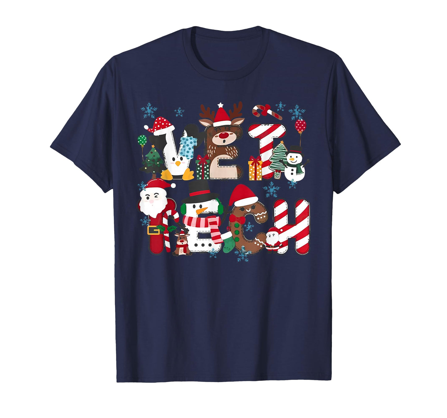 Vet Tech Christmas Veterinary Tech Medicine Veterinarian T-Shirt