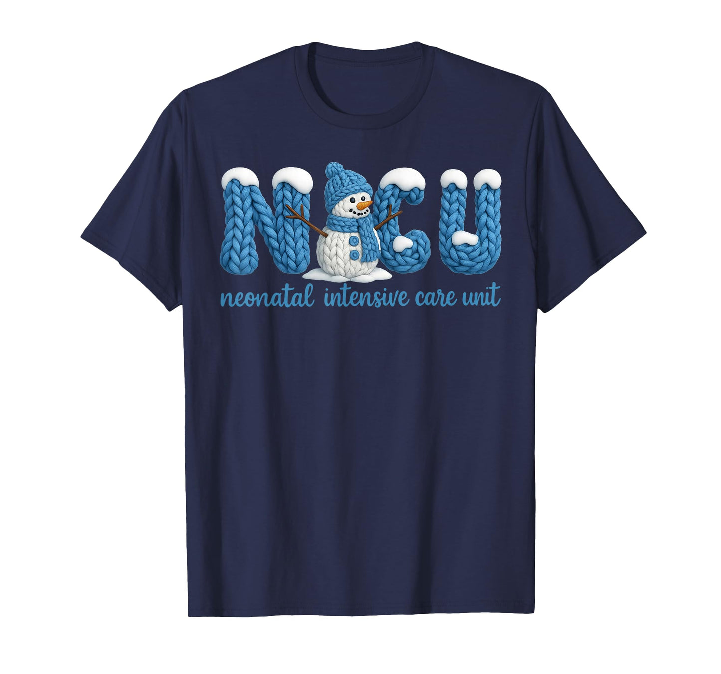 NICU Nurse Snowman Christmas Neonatal Intensive Care Nursing T-Shirt