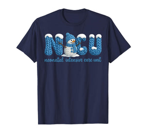 NICU Nurse Snowman Christmas Neonatal Intensive Care Nursing T-Shirt