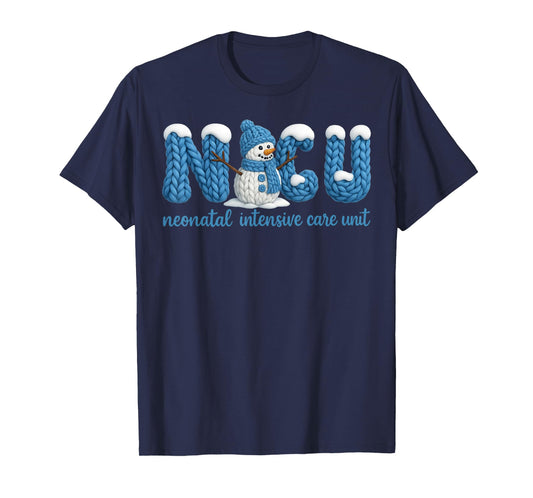 NICU Nurse Snowman Christmas Neonatal Intensive Care Nursing T-Shirt