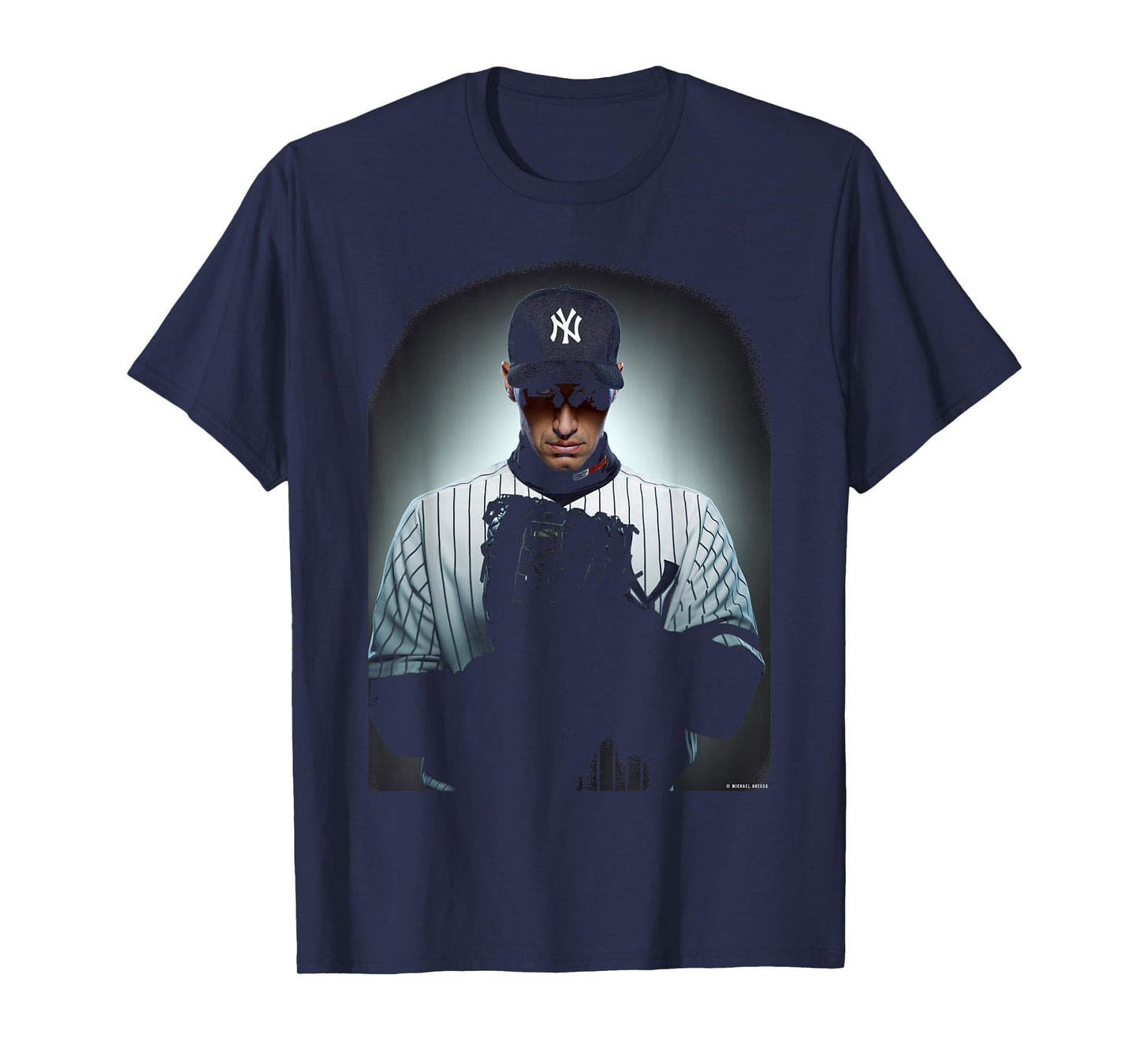 New York Yankees Catcher Andy Pettitte by Michael Grecco T-Shirt