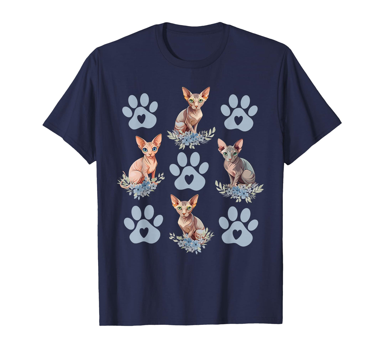 Sphynx Cat Owner Flowers Sphynx Lover Sphynx Cat Mom T-Shirt