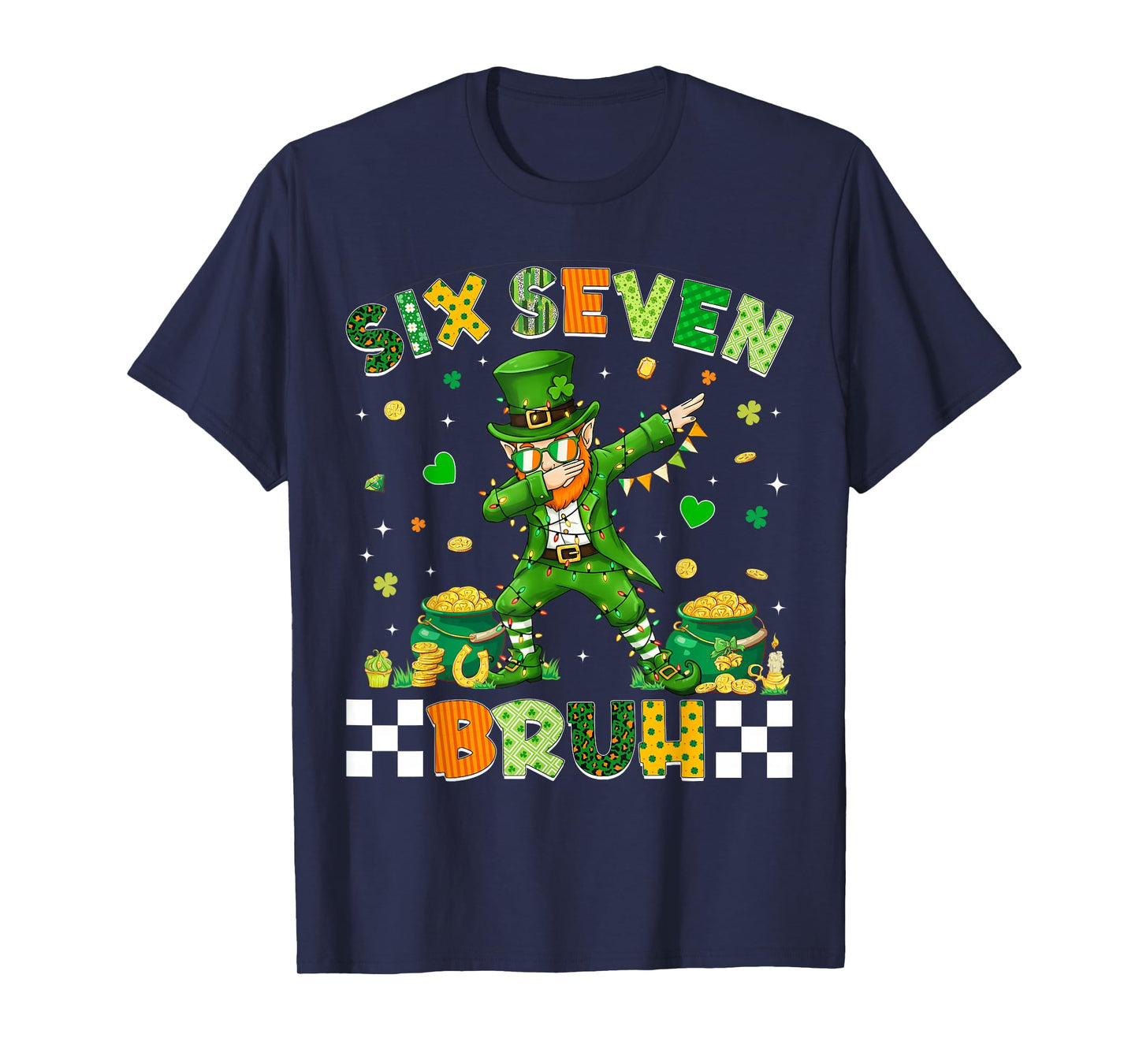 St Patricks Day Bruh 67 Meme Six Seven Dabbing Leprechaun T-Shirt