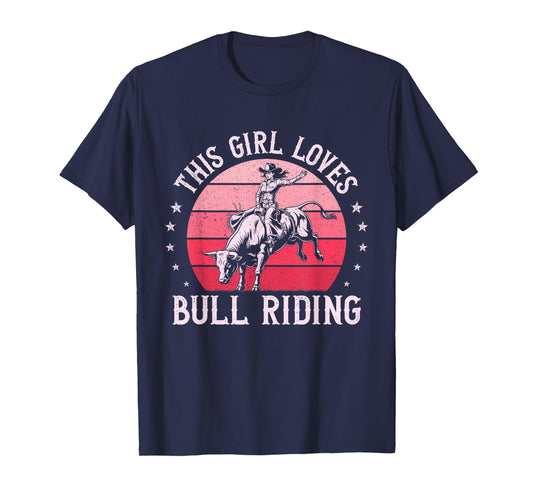 This Girl Loves Bull Riding Rodeo Cowgirl Bull Rider Vintage T-Shirt