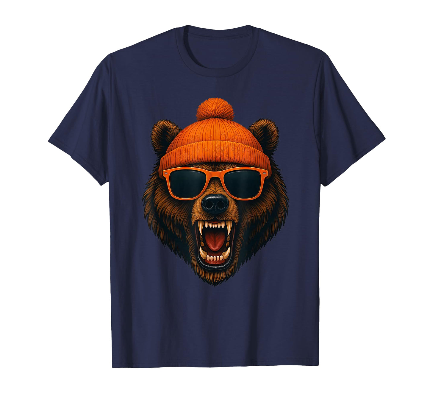 Bear with Sunglasses and Beanie Men Women Kids T-Shirt