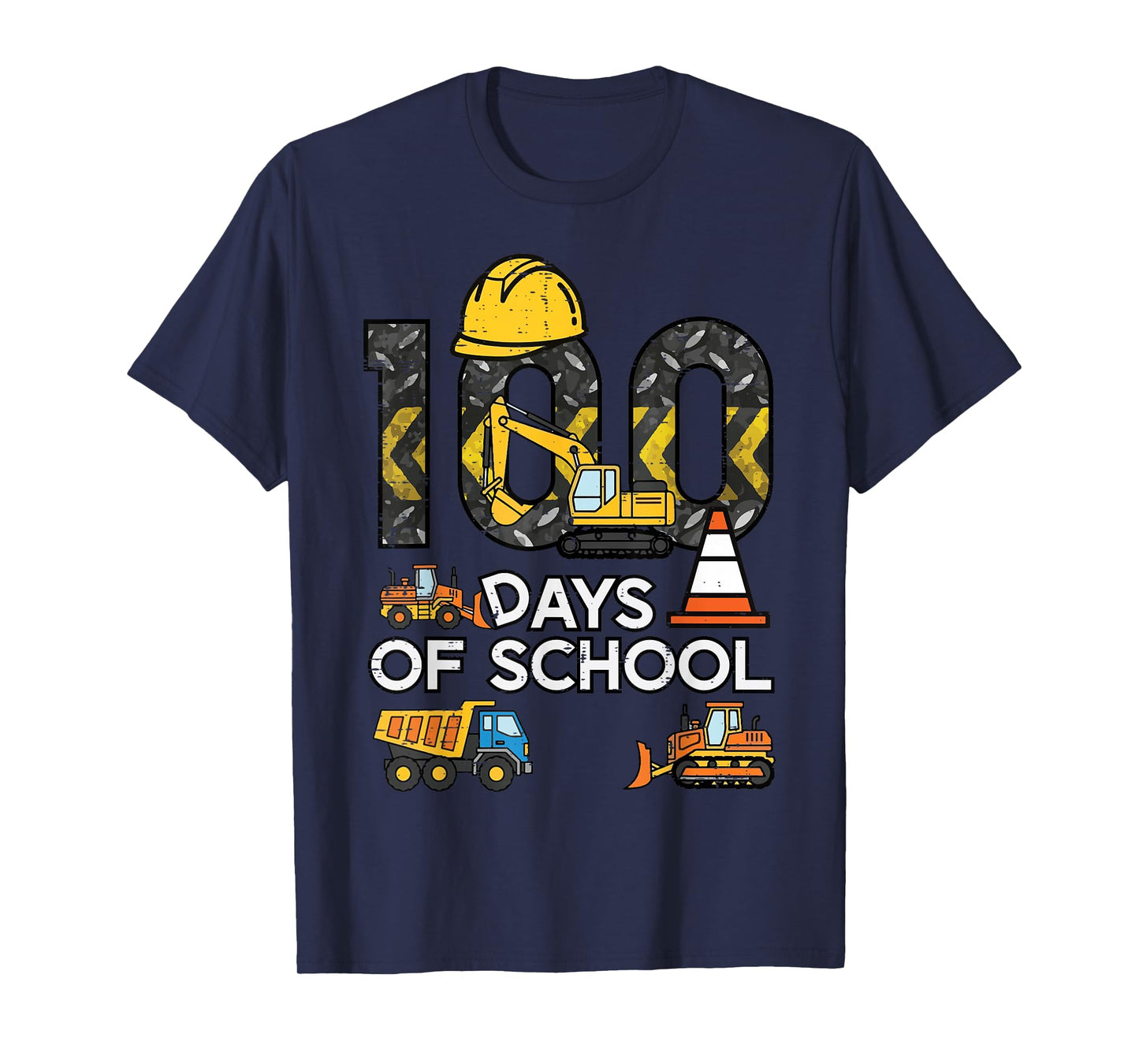 100 Days of School Excavator 100th Day Construction Boy Kids T-Shirt