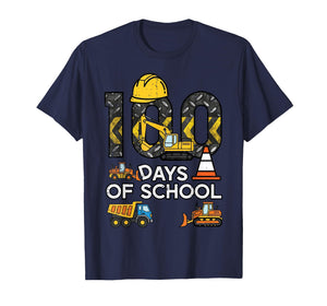 100 Days of School Excavator 100th Day Construction Boy Kids T-Shirt
