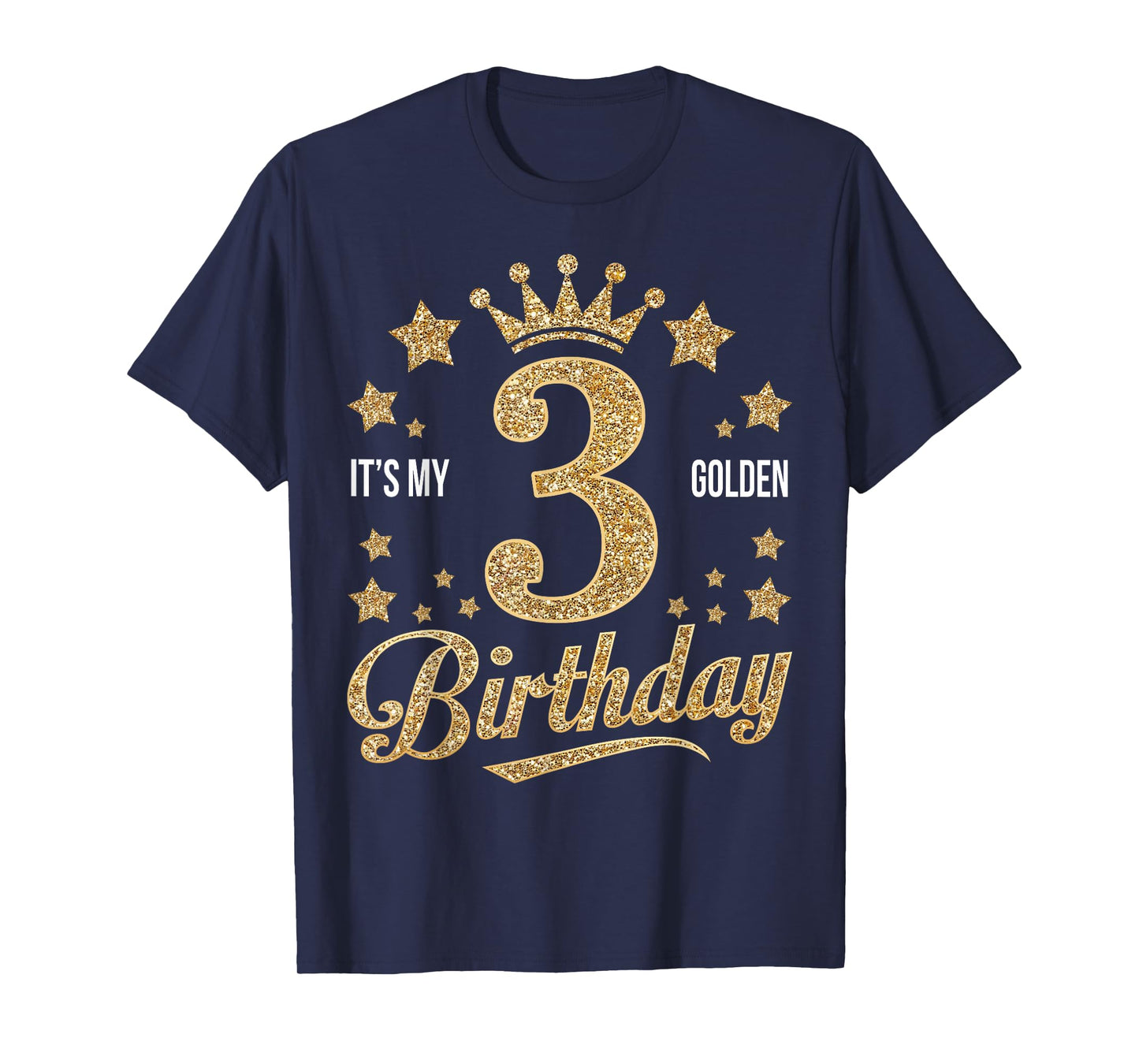 It's My 3rd Golden Birthday 3 Year Old Bday Groovy T-Shirt