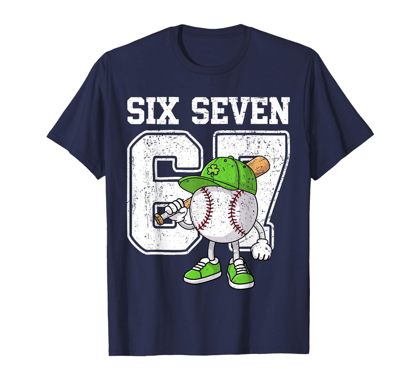 Boys St Patricks Day 67 Six Seven Baseball Ice Cream Drip T-Shirt