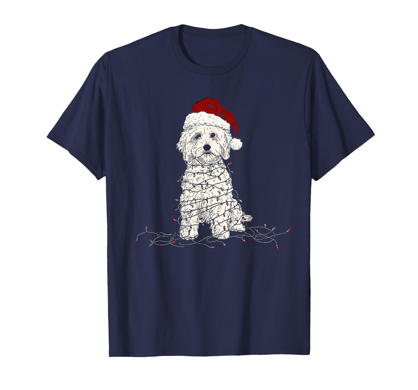 Funny Maltipoo Christmas Graphics Dog Lights Lover T-Shirt