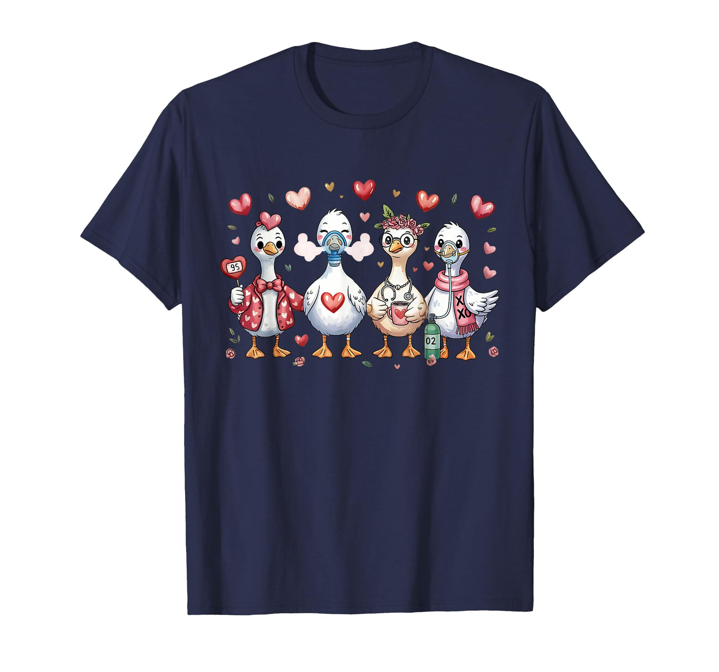 Lung Squad Respiratory Therapist Silly Goose Valentine RT T-Shirt