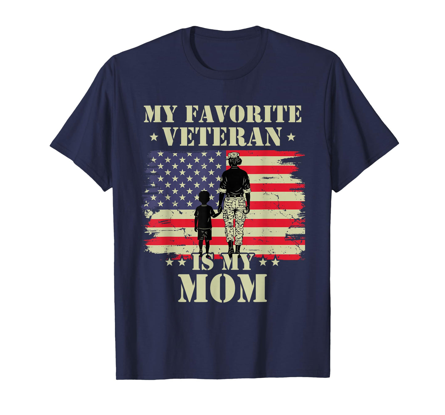 Veteran Mothers Day My Favorite Veteran is My Mom Proud Kids T-Shirt