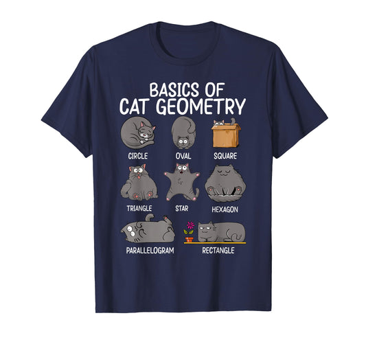 Cat Geometry Design Math Funny Cat Tee for Cat Dad & Kids T-Shirt