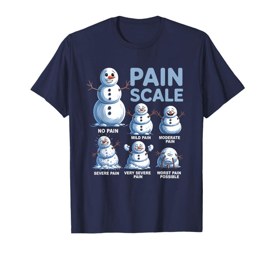 Pain Scale Snowman Funny Nurse Christmas ICU Nurse T-Shirt