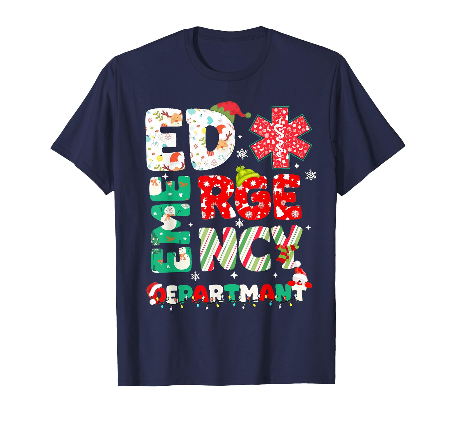 Christmas Emergency Room ER RN Nurse Department Healthcare T-Shirt