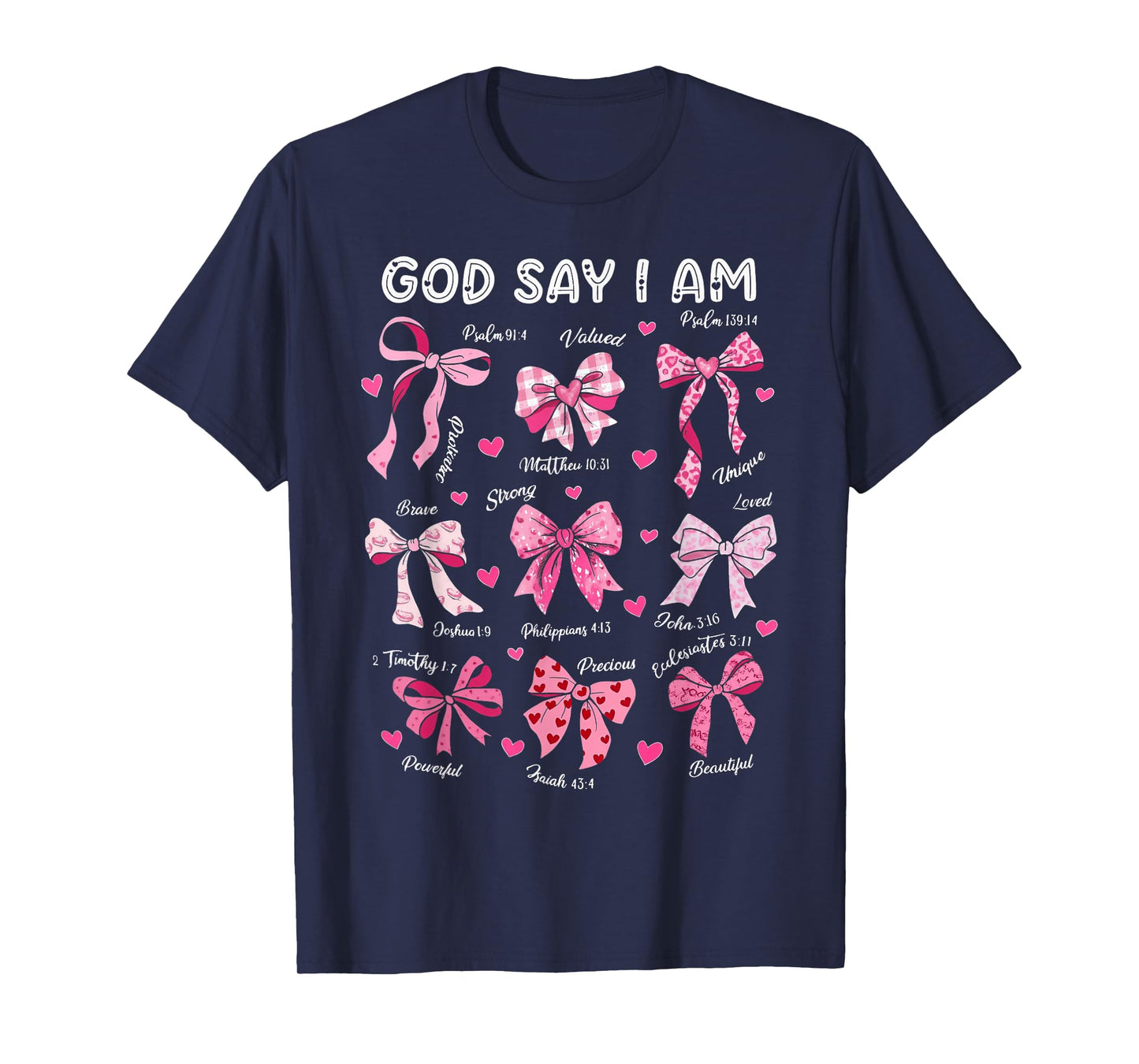 Bow God Say I Am Christian Girl Teen Women Bible Verse Jesus T-Shirt