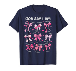Bow God Say I Am Christian Girl Teen Women Bible Verse Jesus T-Shirt