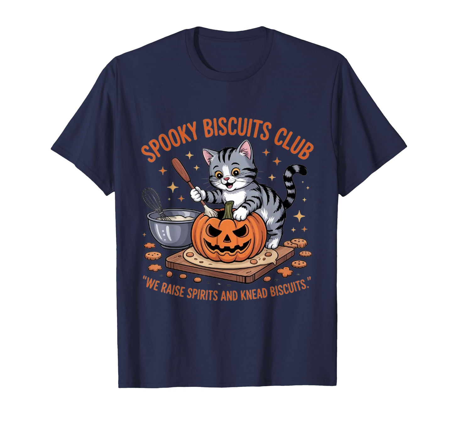 Spooky Biscuits Club Cat, Funny Halloween T-Shirt