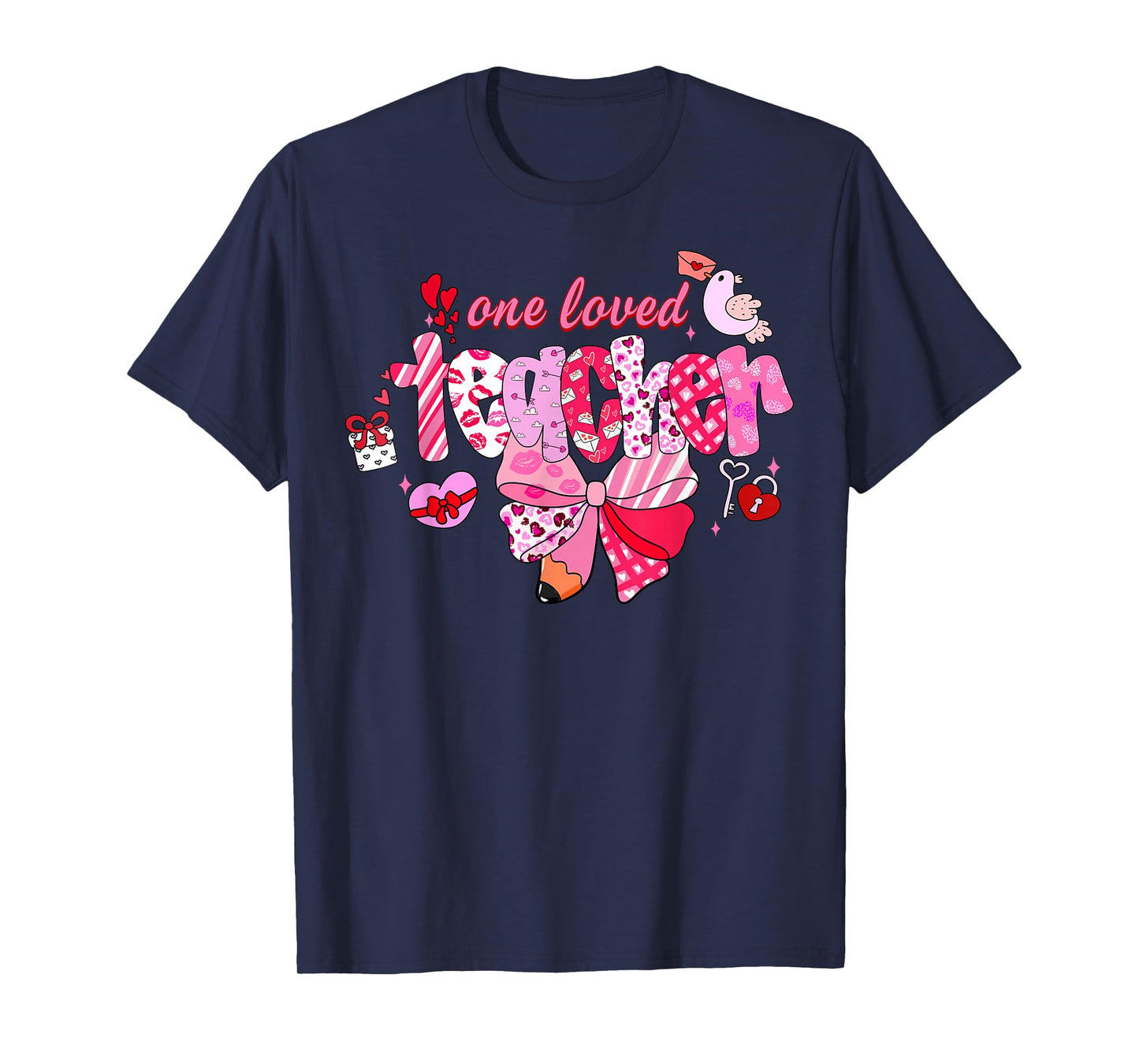 Teacher Valentine Loved Teacher Valentine's Day Coquette Bow T-Shirt