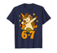 Funny 67 Thanksgiving Unicorn Dabbing Six Seven Meme Girls T-Shirt