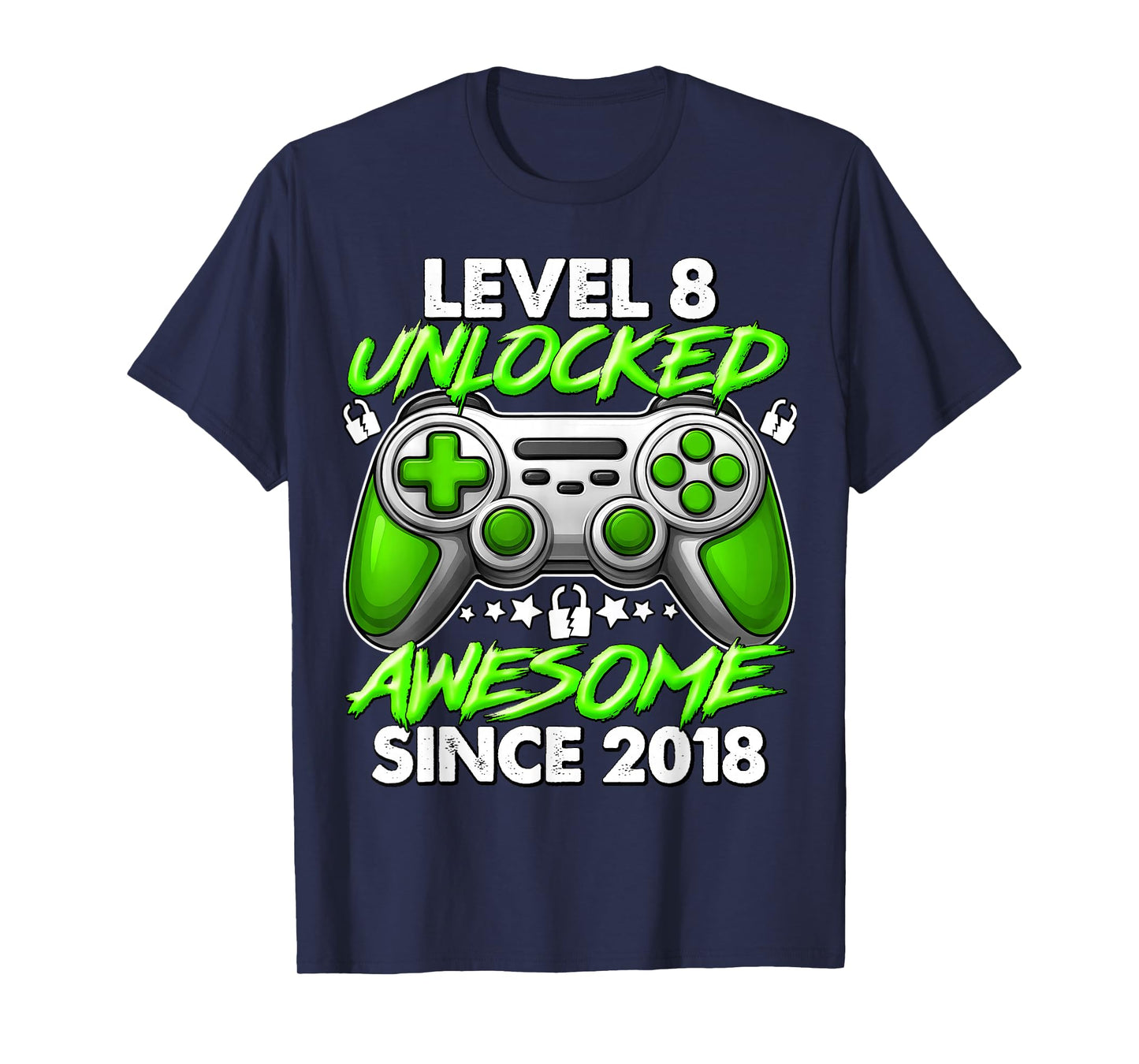 Level 8 Unlocked 8 Year Old Gifts for Boys 8th Birthday Boy T-Shirt