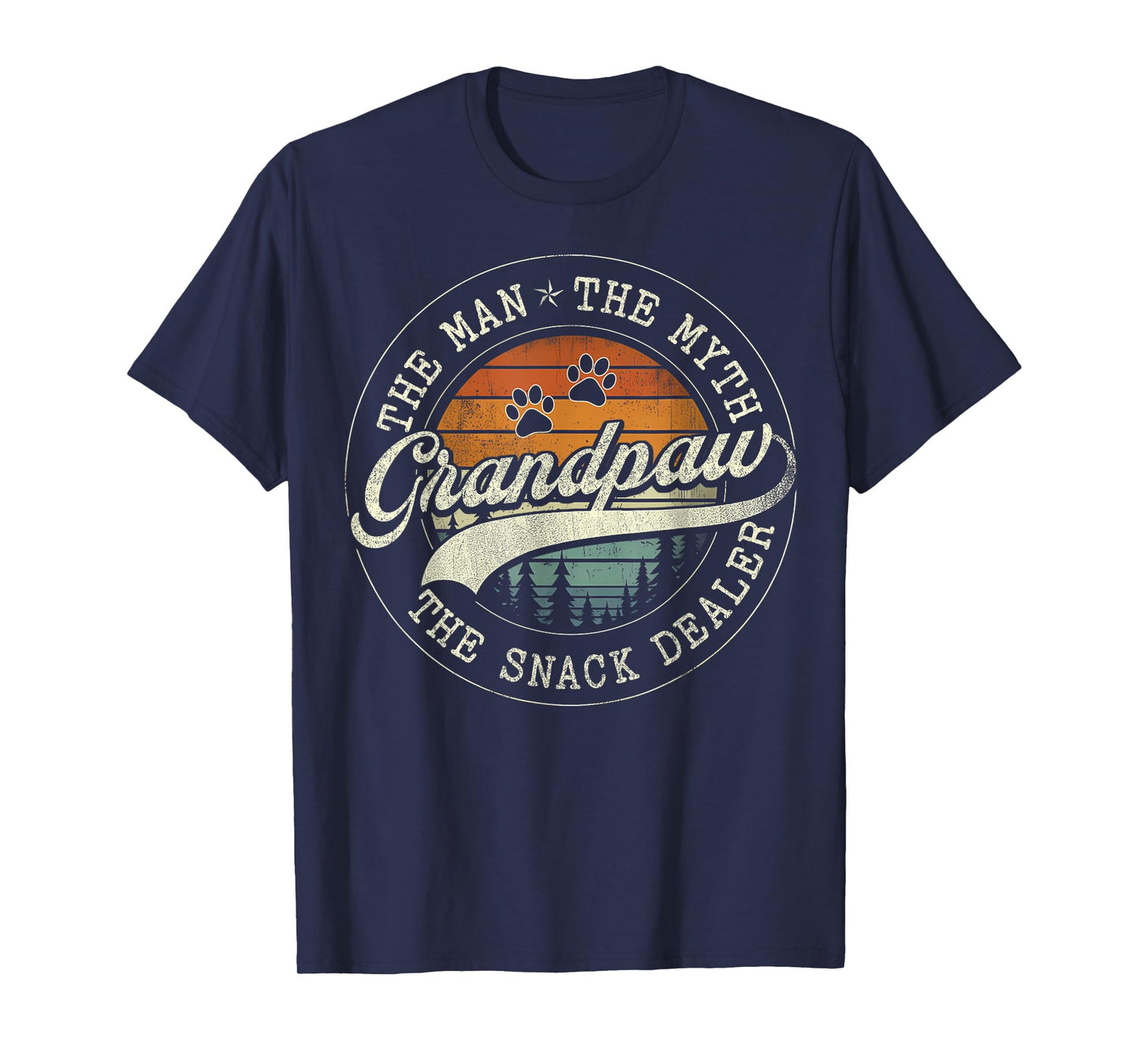 Grandpaw The Myth The Snack Dealer Fathers Day Dog Grandpa T-Shirt