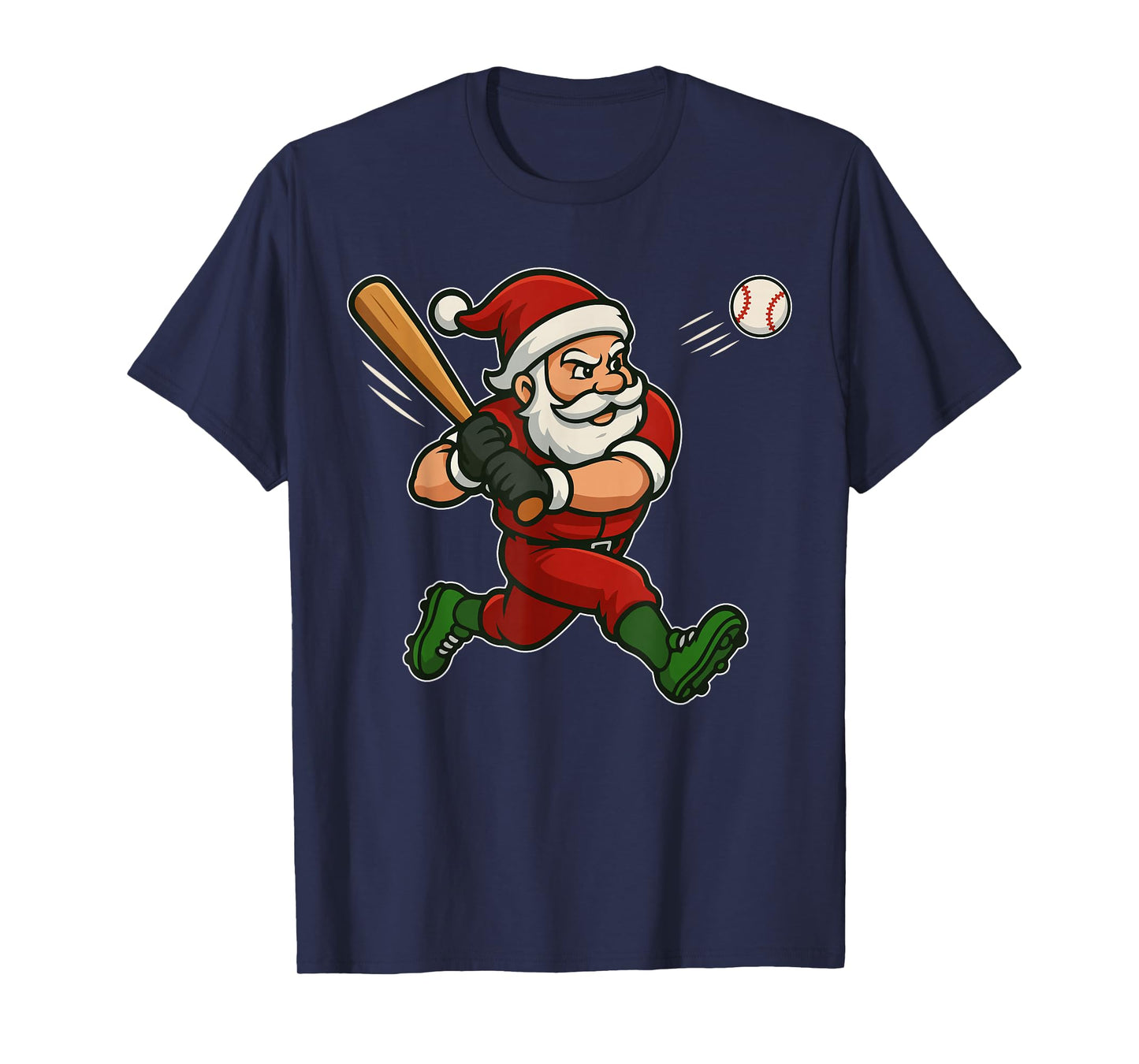 Funny Christmas Santa Baseball Pajamas Xmas Men Boys Kids T-Shirt