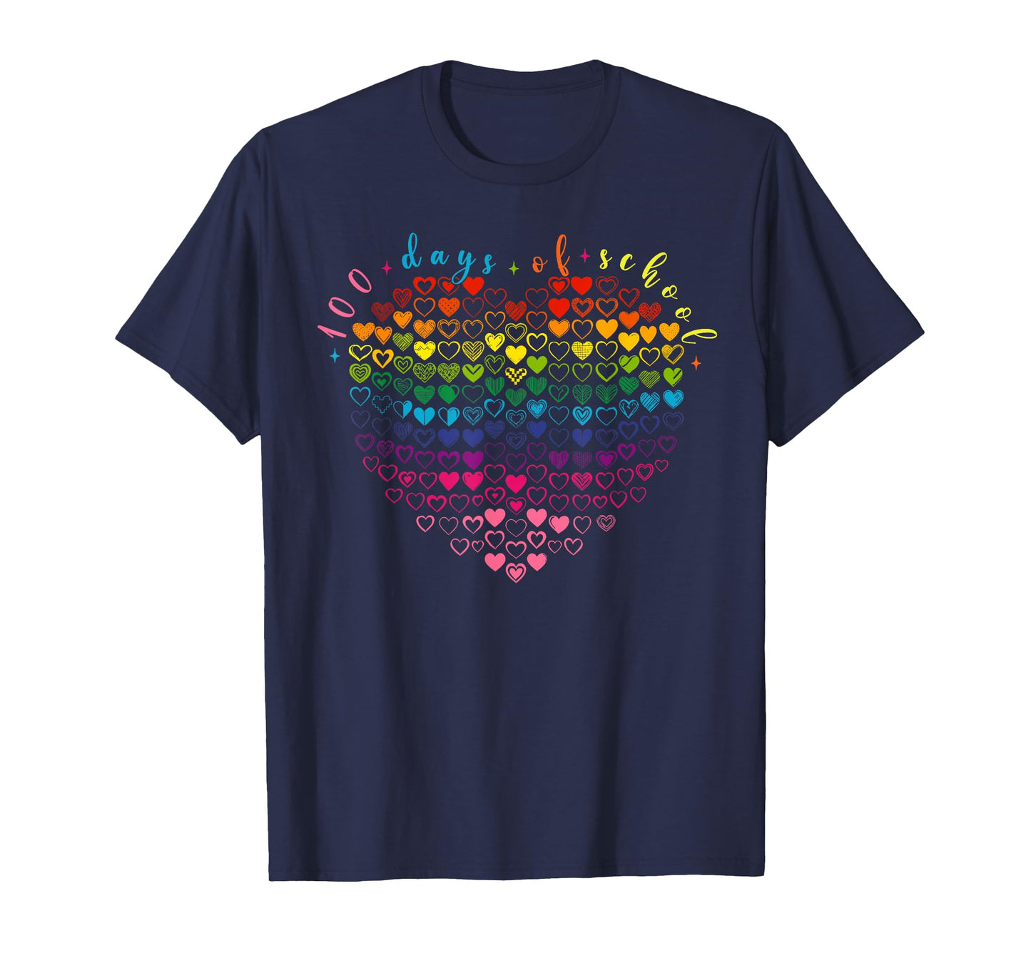 Heart Love 100th Day 100 Days of School Teacher Student T-Shirt