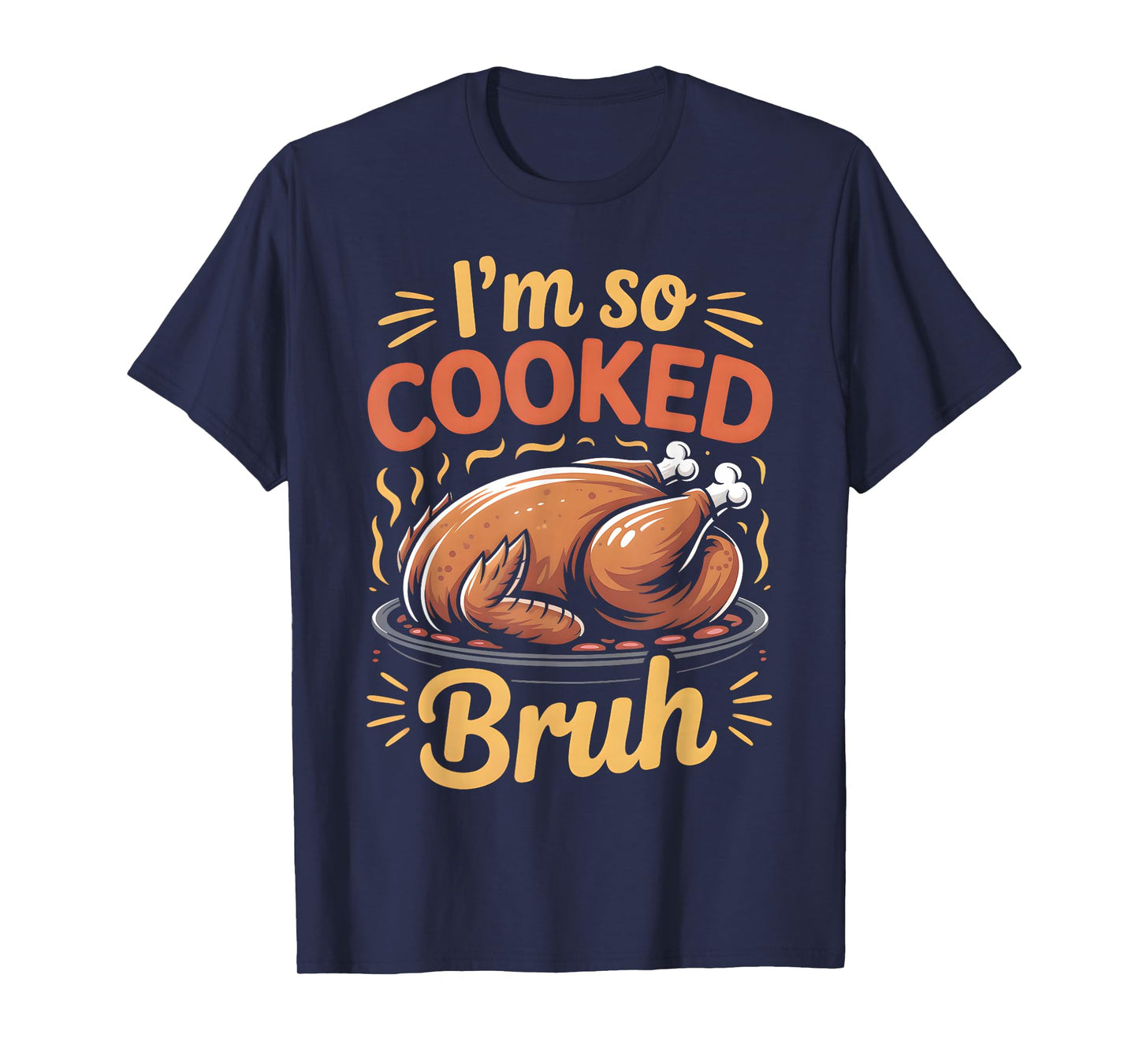 Funny Thanksgiving Cooked Bruh Boys Girls Kids Teens T-Shirt